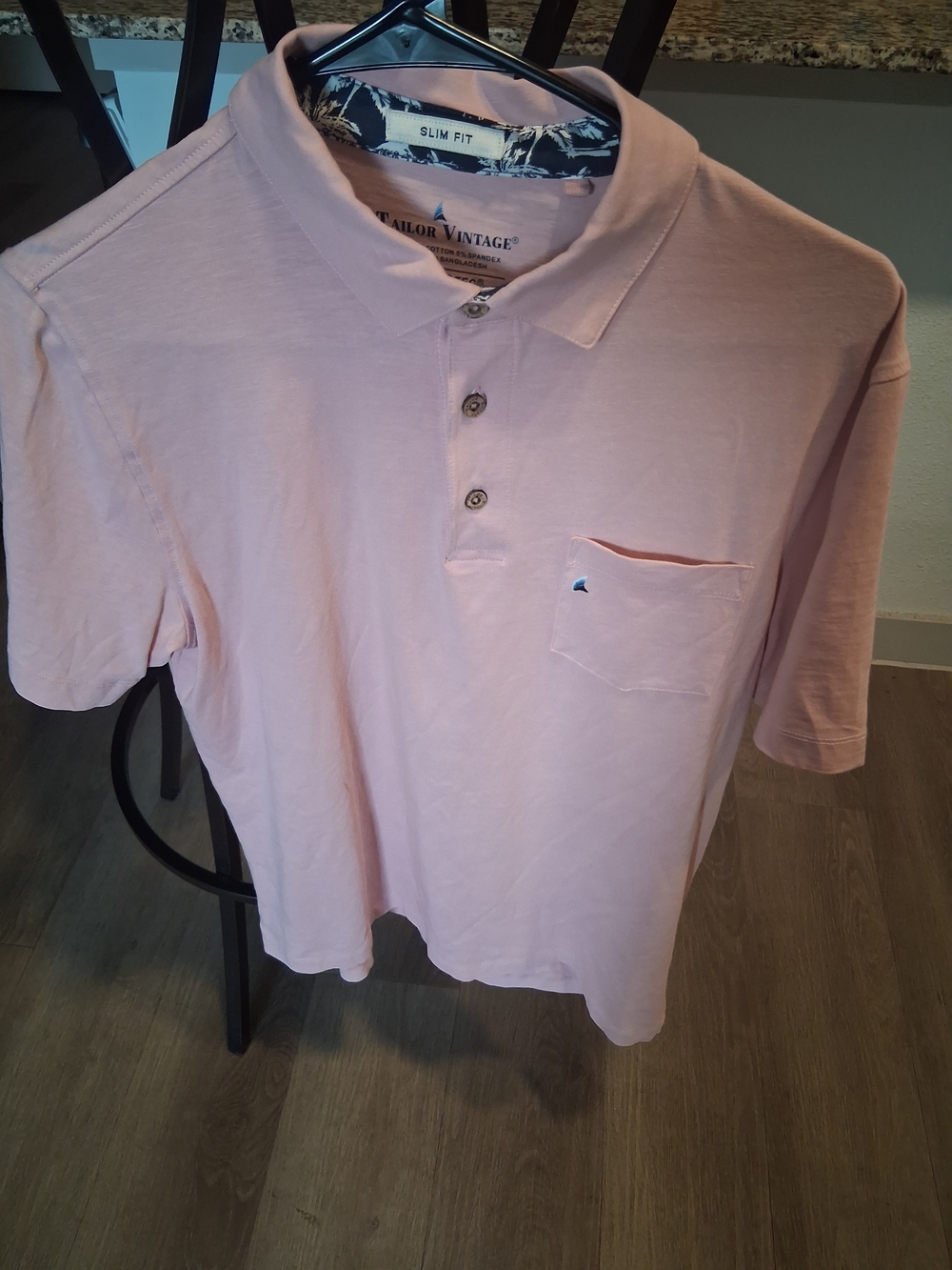 Tailor Vintage Light Pink Polo with Chest Pocket